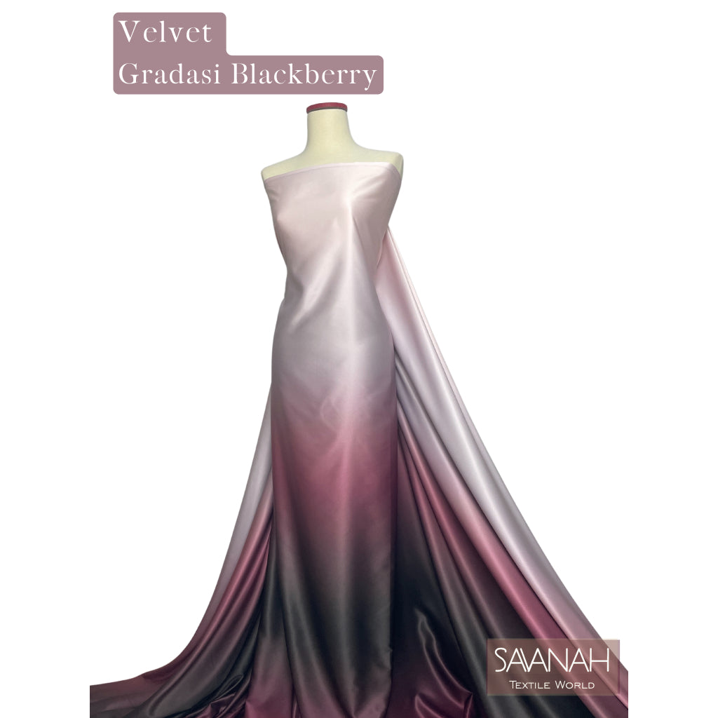 Satin Velvet Gradasi Premium Fabric 1/2 meter (width 150cm)