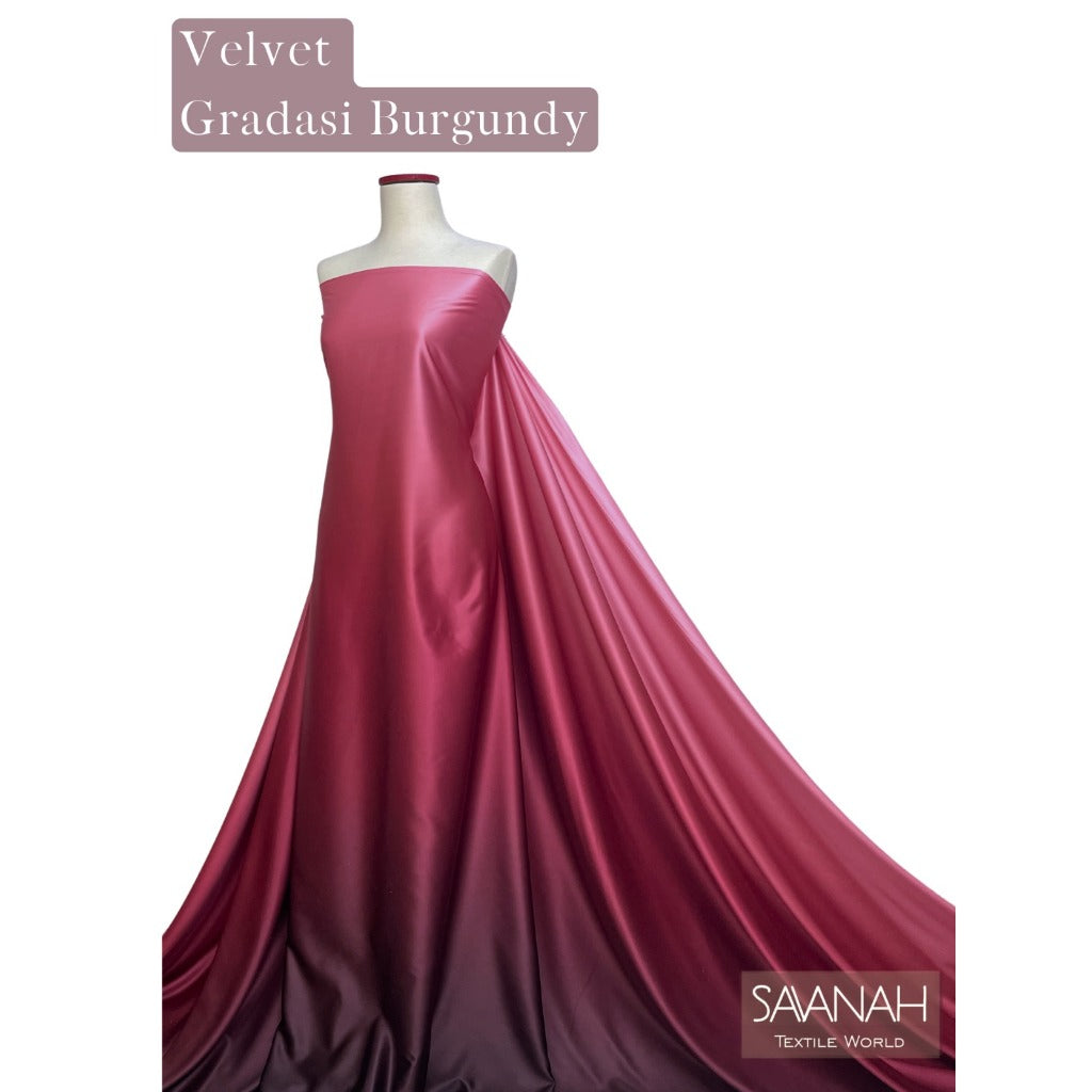 Satin Velvet Gradasi Premium Fabric 1/2 meter (width 150cm)