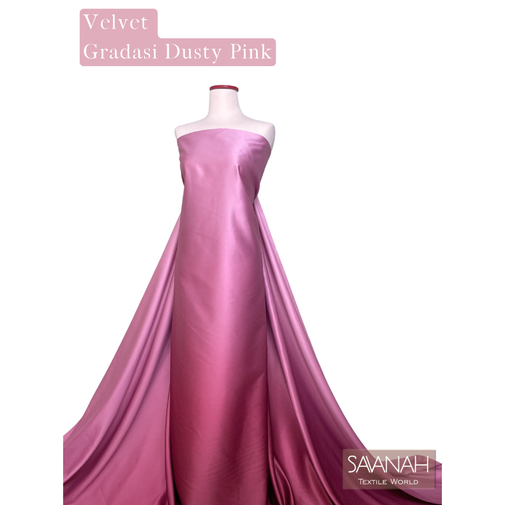 Satin Velvet Gradasi Premium Fabric 1/2 meter (width 150cm)