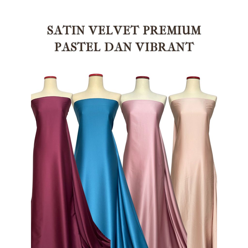 Satin Velvet Premium Pastel Vibrant Fabric 1 Meter